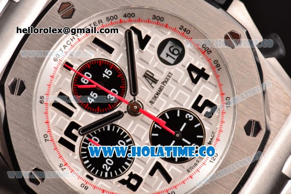 Audemars Piguet Royal Oak Offshore Panda Chrono Swiss Valjoux 7750-SHG Automatic Steel Case with White Dial and Black Numeral Markers - 1:1 Original (J12) - Click Image to Close